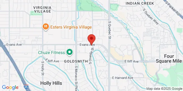 Map of 6880 E Evans Ave Denver, CO 80224