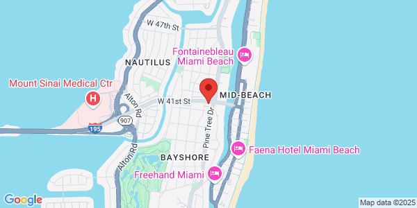 Map of 300 W 41st St Ste 201 Miami Beach, FL 33140