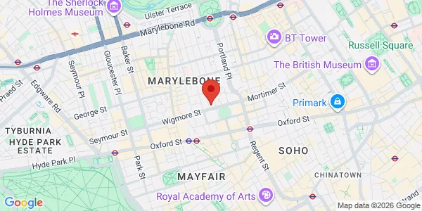 Map of 9 Harley Street Marylebone W1G 9QY United Kingdom