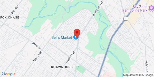 Map of 8352 Bustleton Ave Bells Corner Shopping Mall Philadelphia, PA 19152