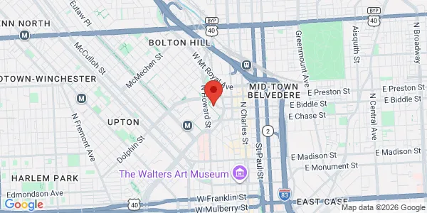 Map of 1040 Park Ave Ste 200 Baltimore, MD 21201