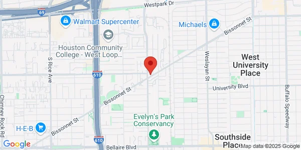 Map of 4460 Bissonnet St Bellaire, TX 77401