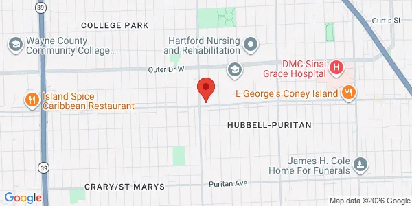 Map of 15400 W Mcnichols Rd Detroit, MI 48235