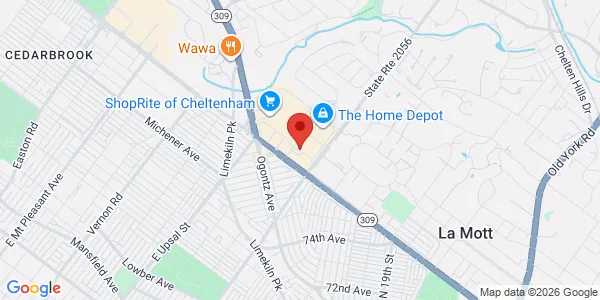 Map of 2401 W Cheltenham Ave Wyncote, PA 19095