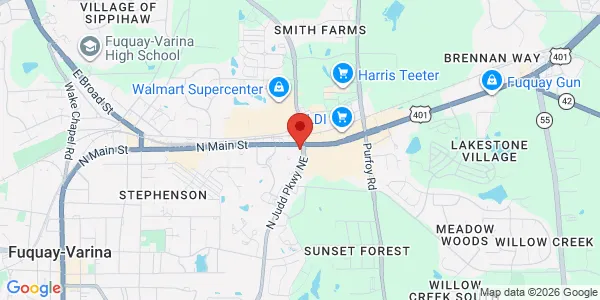 Map of 1298 N Main Street Fuquay-varina, NC 27526