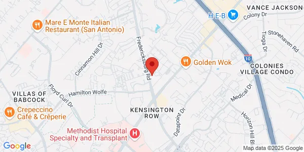 Map of 8706 Fredericksburg Rd San Antonio, TX 78240