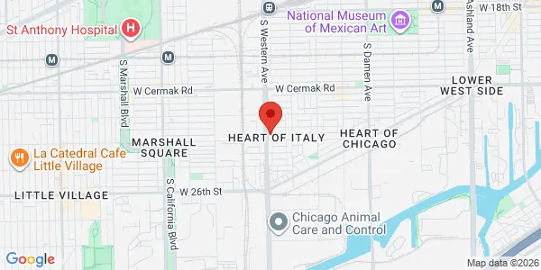 Map of 2355 S Western Ave Chicago, IL 60608