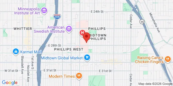 Map of 920 E 28th St Suite 460, Minneapolis Heart Institute Minneapolis, MN 55407