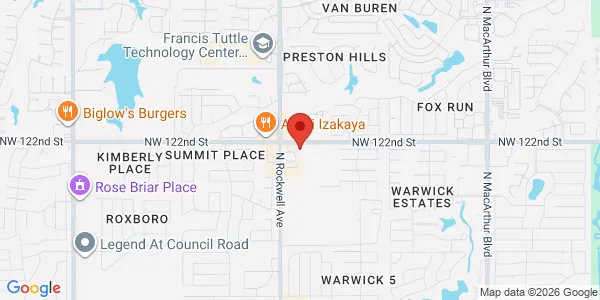 Map of 6900 NW 122nd St Ste 105 Oklahoma City, OK 73142