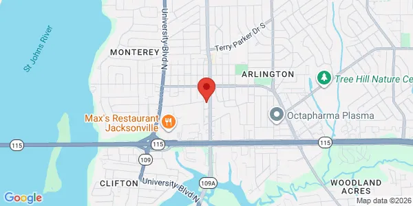 Map of 1100 Cesery Blvd Jacksonville, FL 32211