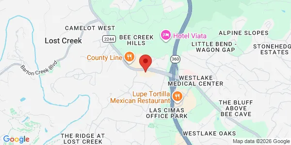 Map of 6317 Bee Caves Rd Ste 210 Austin, TX 78746