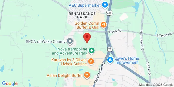 Map of 3813 Junction Blvd Raleigh, NC 27603