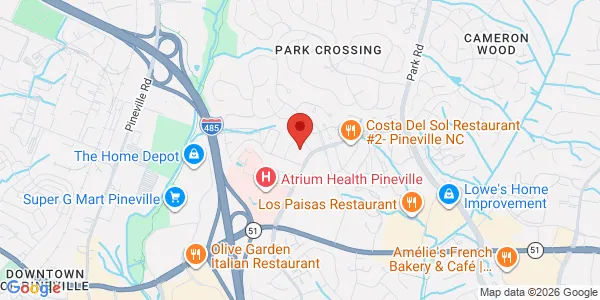 Map of 10410 Park Rd Ste 200 Charlotte, NC 28210