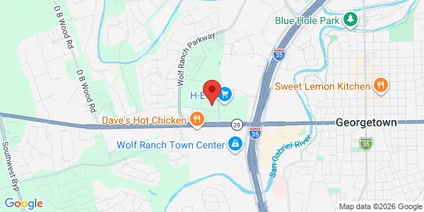 Map of 1101 Wolf Lakes Dr Ste 100 Georgetown, TX 78628