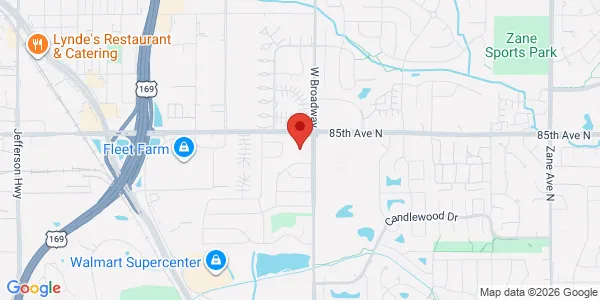 Map of 8421 W Broadway Ave Brooklyn Park, MN 55445