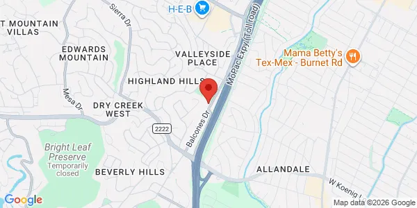 Map of 6010 Balcones Dr Ste 100 Austin, TX 78731