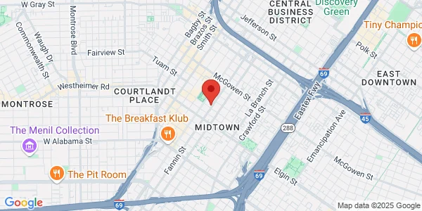 Map of 2920 Fannin St Houston, TX 77002