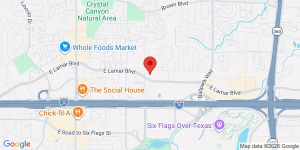 Map of 1701 E Lamar Blvd Ste 130 Arlington, TX 76006