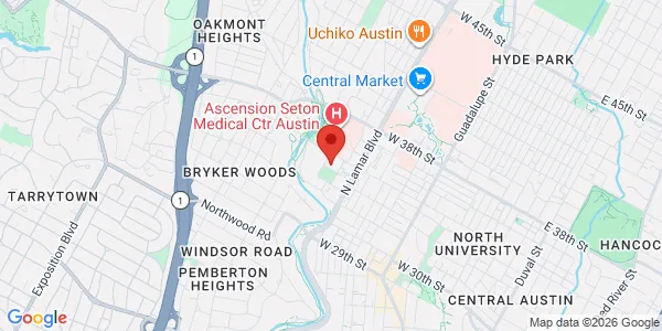 Map of 1111 W 34th St Austin, TX 78705