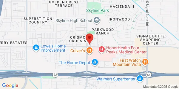 Map of 1157 S Crismon Rd Ste 101 Mesa, AZ 85208