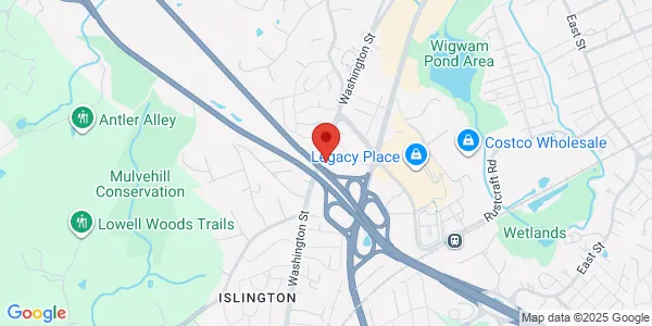 Map of 910 Washington St Dedham, MA 02026