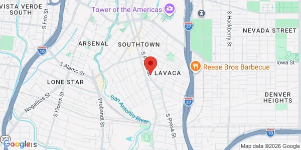 Map of 1022 S Presa St San Antonio, TX 78210