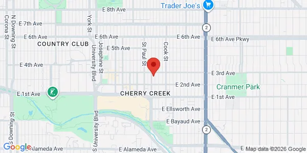 Map of 250 Steele St Ste 350 Denver, CO 80206
