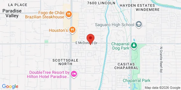 Map of 7507 E McDonald Dr Scottsdale, AZ 85250
