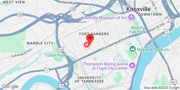 Map of 1901 W Clinch Ave Knoxville, TN 37916