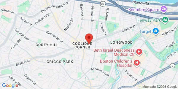 Map of 1285 Beacon St Fl 2 Brookline, MA 02446
