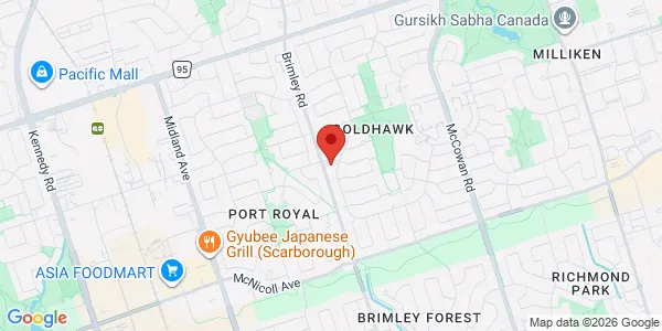 Map of 3333 Brimley Road Scarborough, ON M1V 2J7 Canada