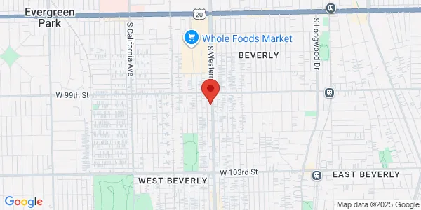 Map of 9934 S Western Ave Chicago, IL 60643