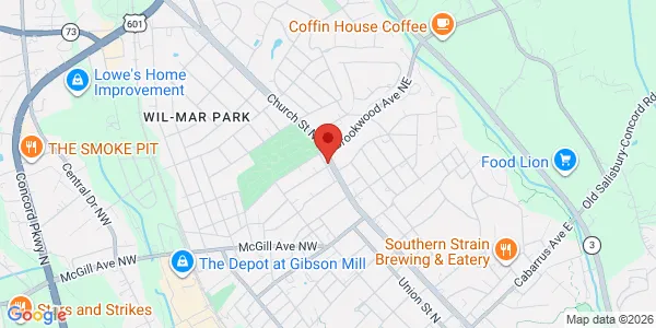 Map of 413 Church St N Concord, NC 28025