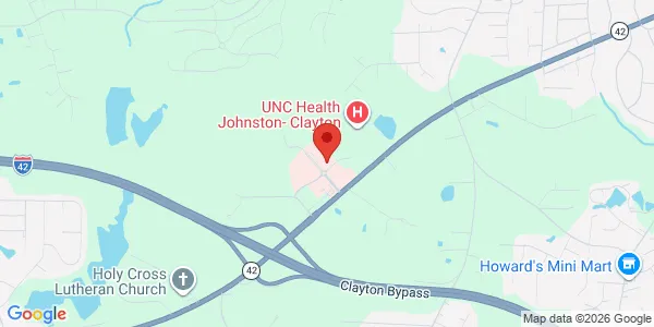 Map of 166 Springbrook Ave Ste 103 Clayton, NC 27520
