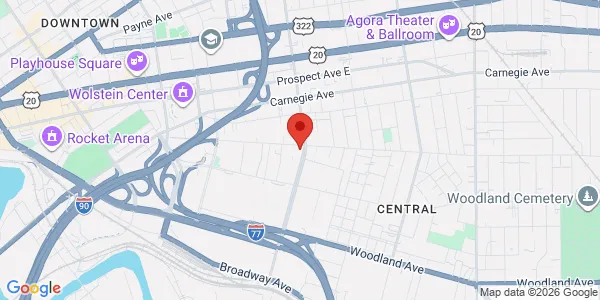 Map of 2916 Central Ave Cleveland, OH 44115