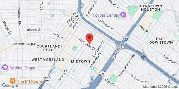 Map of 2525 San Jacinto St Houston, TX 77002