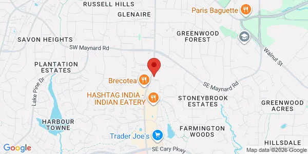Map of 1135 Kildaire Farm Rd Ste 108 Well One Collective Cary, NC 27511