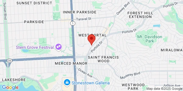 Map of 362 W Portal Ave San Francisco, CA 94127