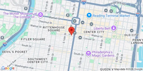 Map of 1420 Walnut St Ste 110 Philadelphia, PA 19102