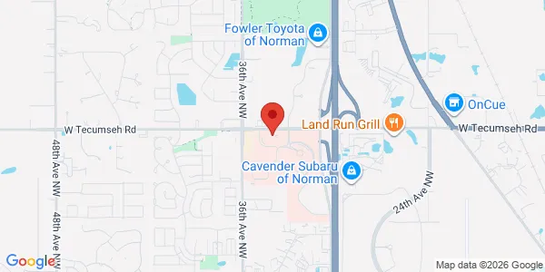 Map of 3400 W Tecumseh Rd Ste 104 Norman, OK 73072