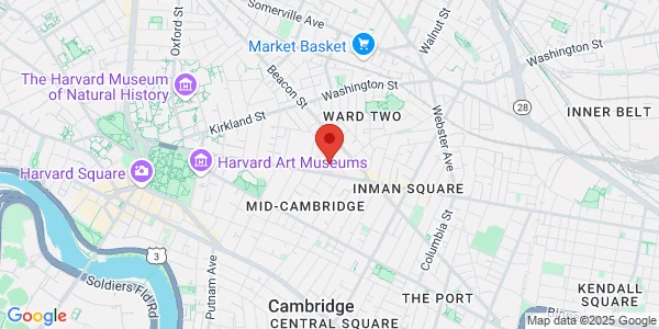 Map of 1493 Cambridge St. Cambridge, MA 02139
