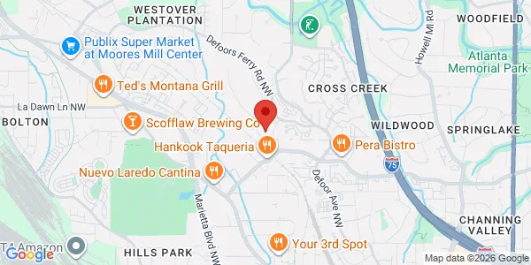 Map of 2135 Defoor Hills Rd NW Ste D Atlanta, GA 30318