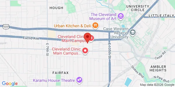 Map of 9500 Euclid Ave Bldg G10  Fl1 Cleveland, OH 44195