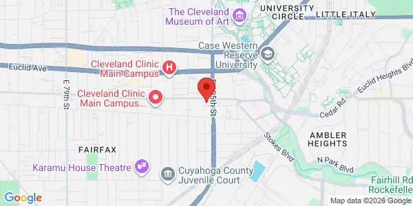 Map of 10300 Carnegie Ave Bldg LL Cleveland, OH 44106