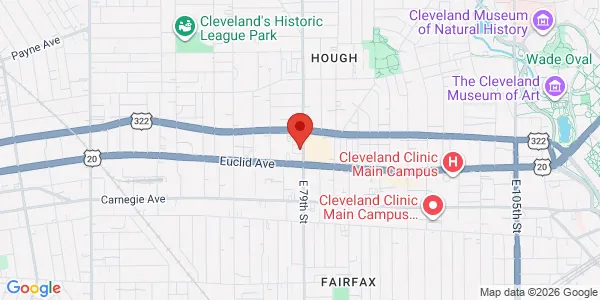 Map of 1956 E 79th St Cleveland, OH 44103