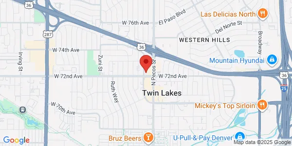Map of 1701 W 72nd Ave Denver, CO 80221