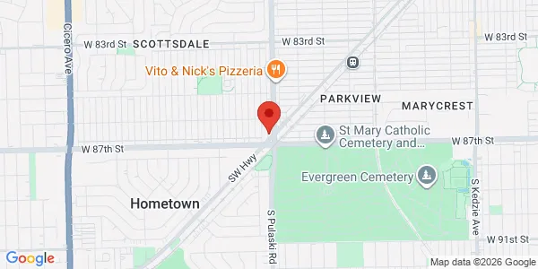 Map of 8634 S Pulaski Rd Chicago, IL 60652
