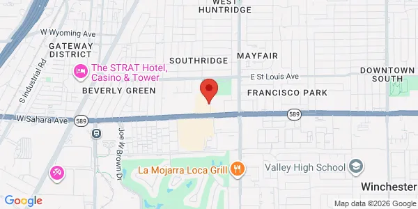 Map of 1012 E Sahara Ave Las Vegas, NV 89104