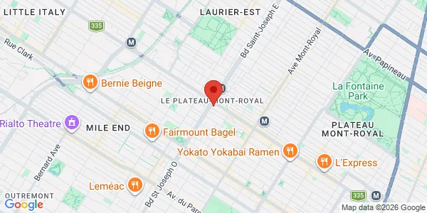 Map of 376  Boulevard Saint-Joseph E Suite 4 Montreal, QC H2T 1J6 Canada