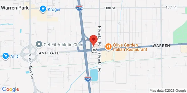 Map of 7910 E Washington St Ste 110 Indianapolis, IN 46219